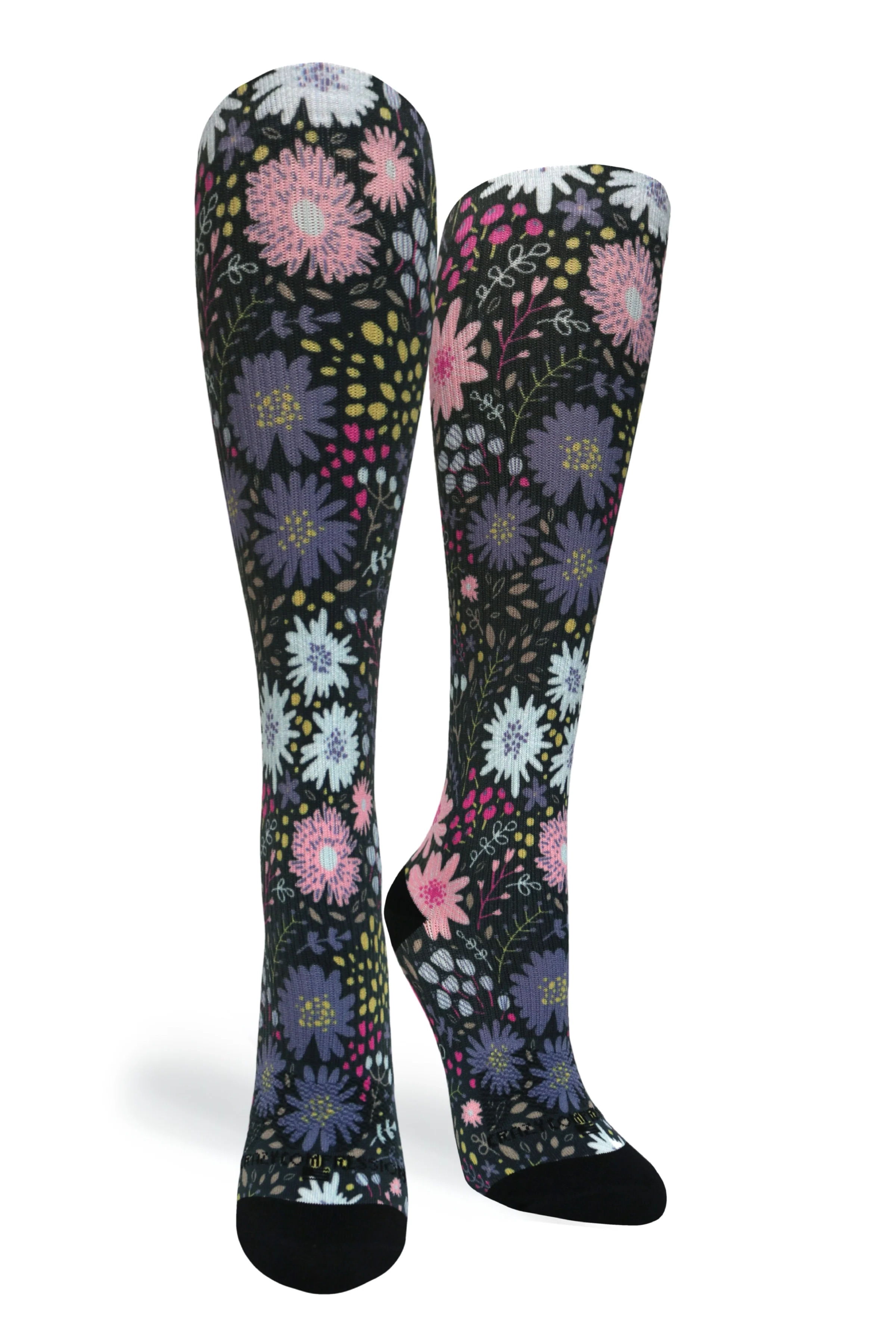 Night Garden knee-high compression sock