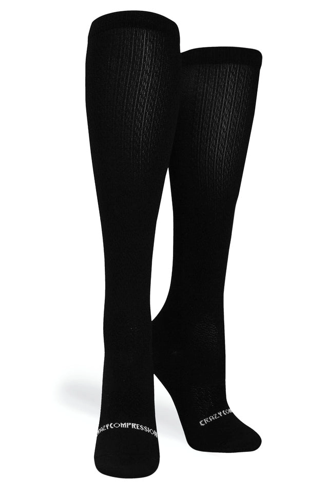 Black knee-high compression sock