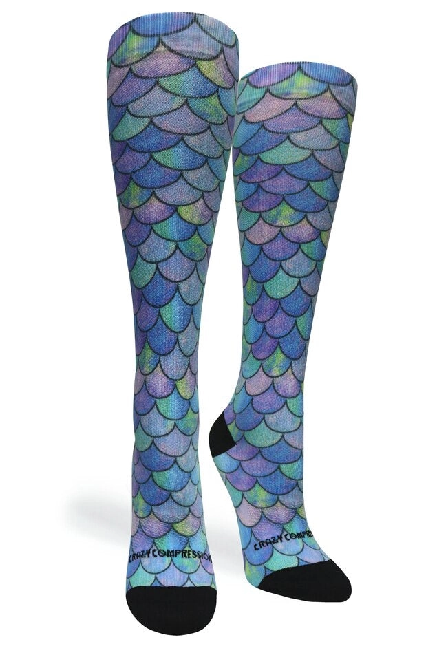 Mermaid Teal knee-high compression sock