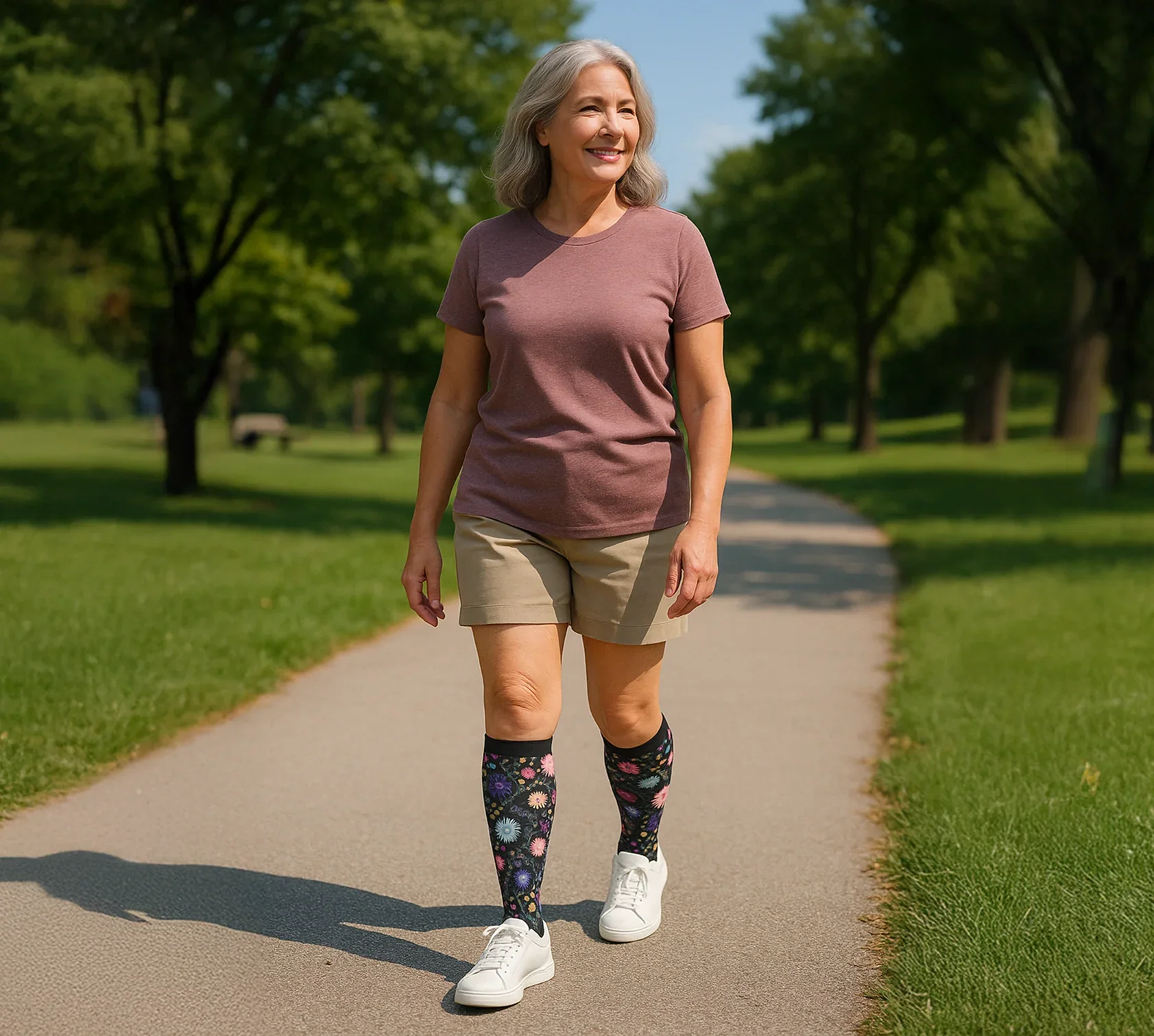 Crazy Compression socks styled in a seventh everyday look