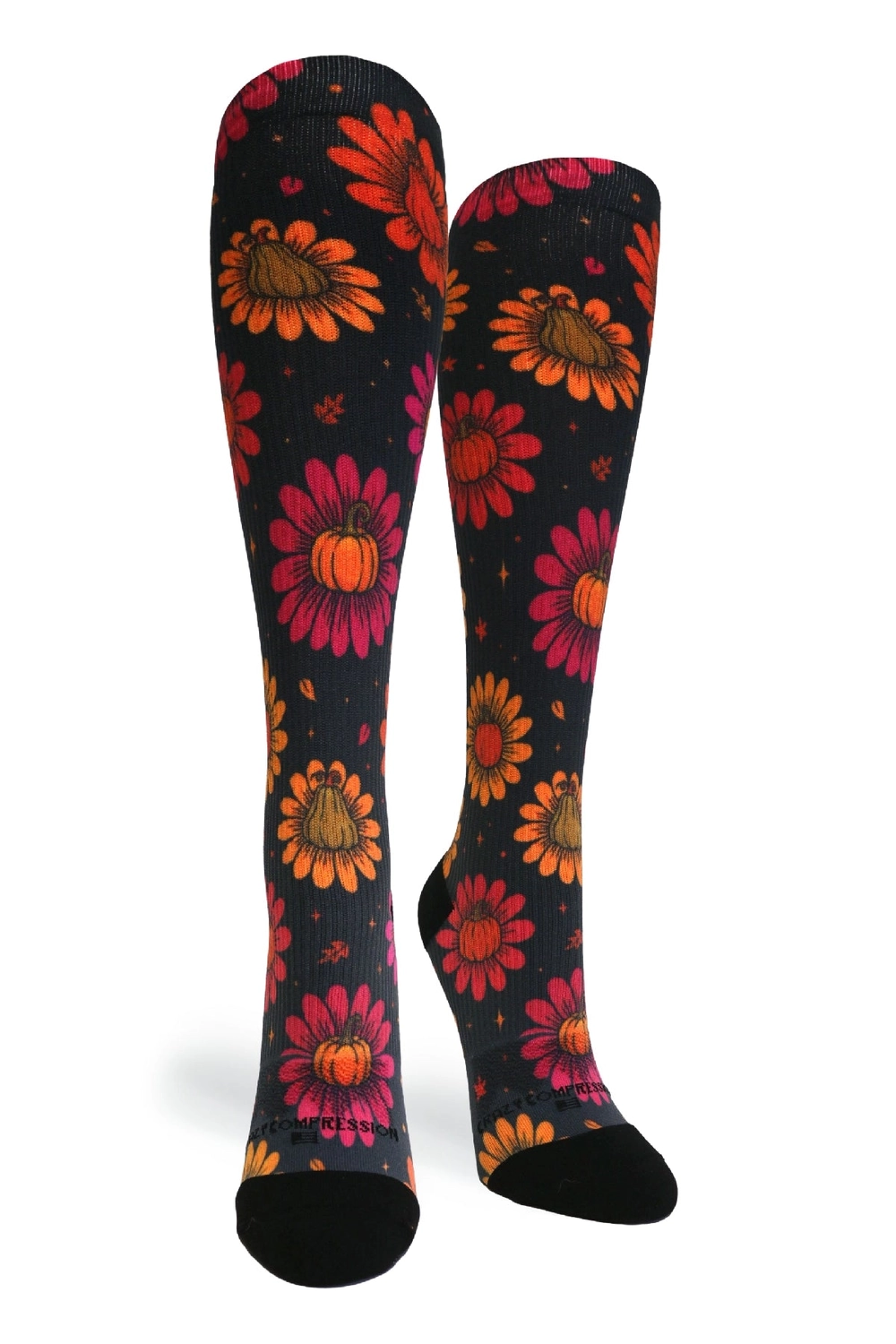 Fall Flowers compression socks