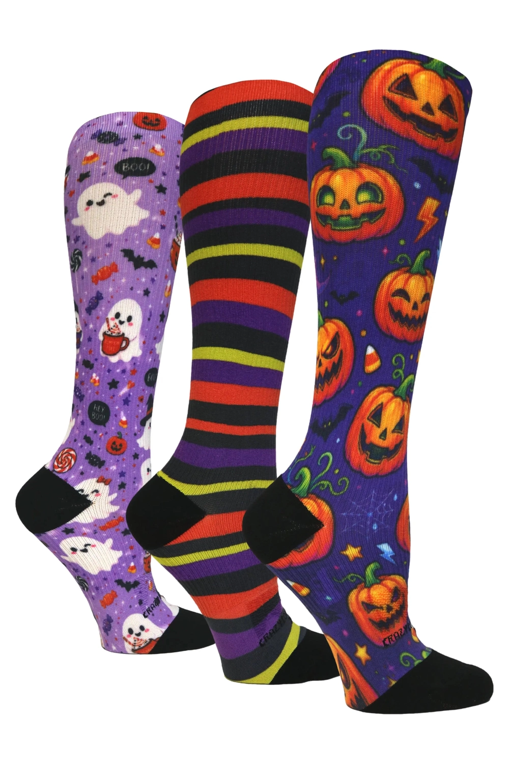 Haunting three-pair set of compression socks
